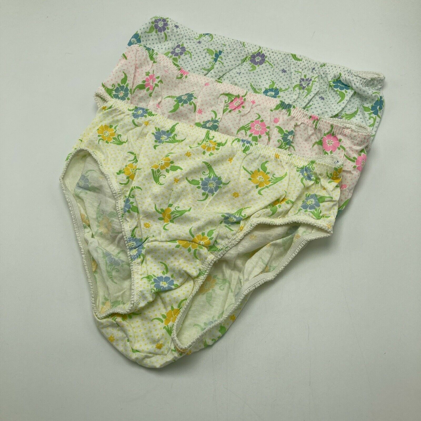 Vintage Carters Spanky Pants Briefs Underwear Sz 5 Floral Cotton 3 Pair Panties
