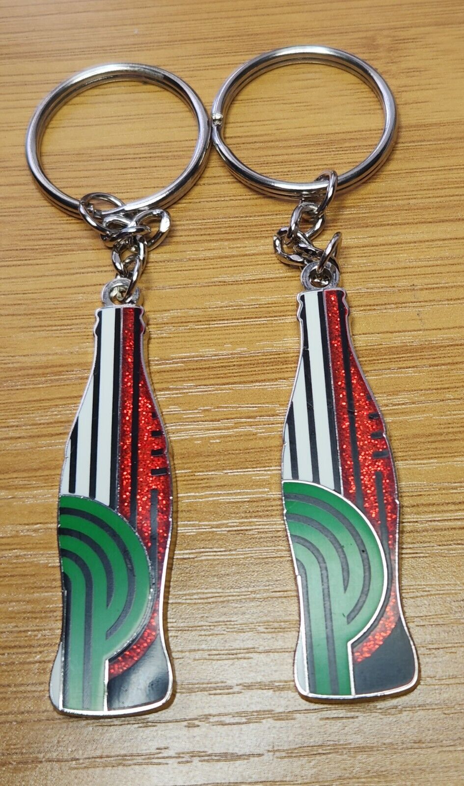 2 Coca Cola Mexico Bottle-shaped Key Rings Chains