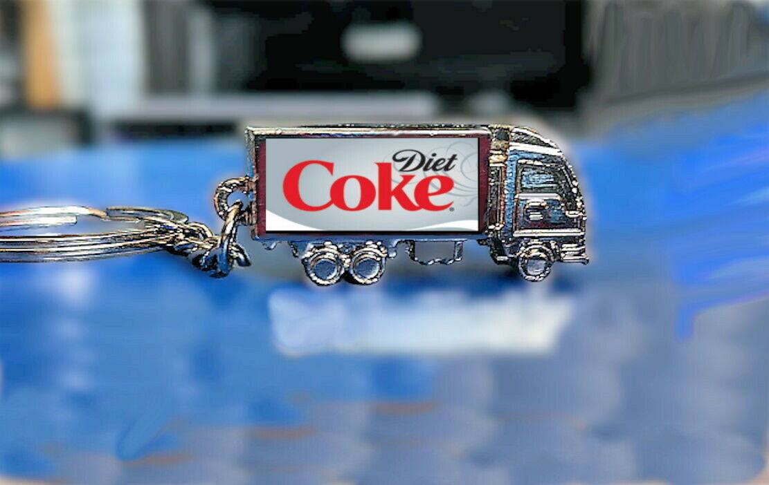 Diet Coke Truck Metal Keychain Keyring