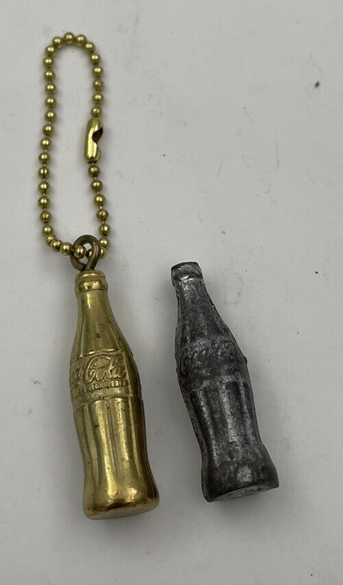 Vintage Coca Cola Collectibles 1 Keychain Brass 1 Pewter Bottle
