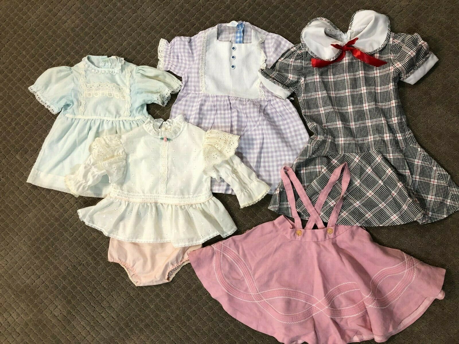 Lots Of 6 Vintage Little Girls Clothes Different Sizes