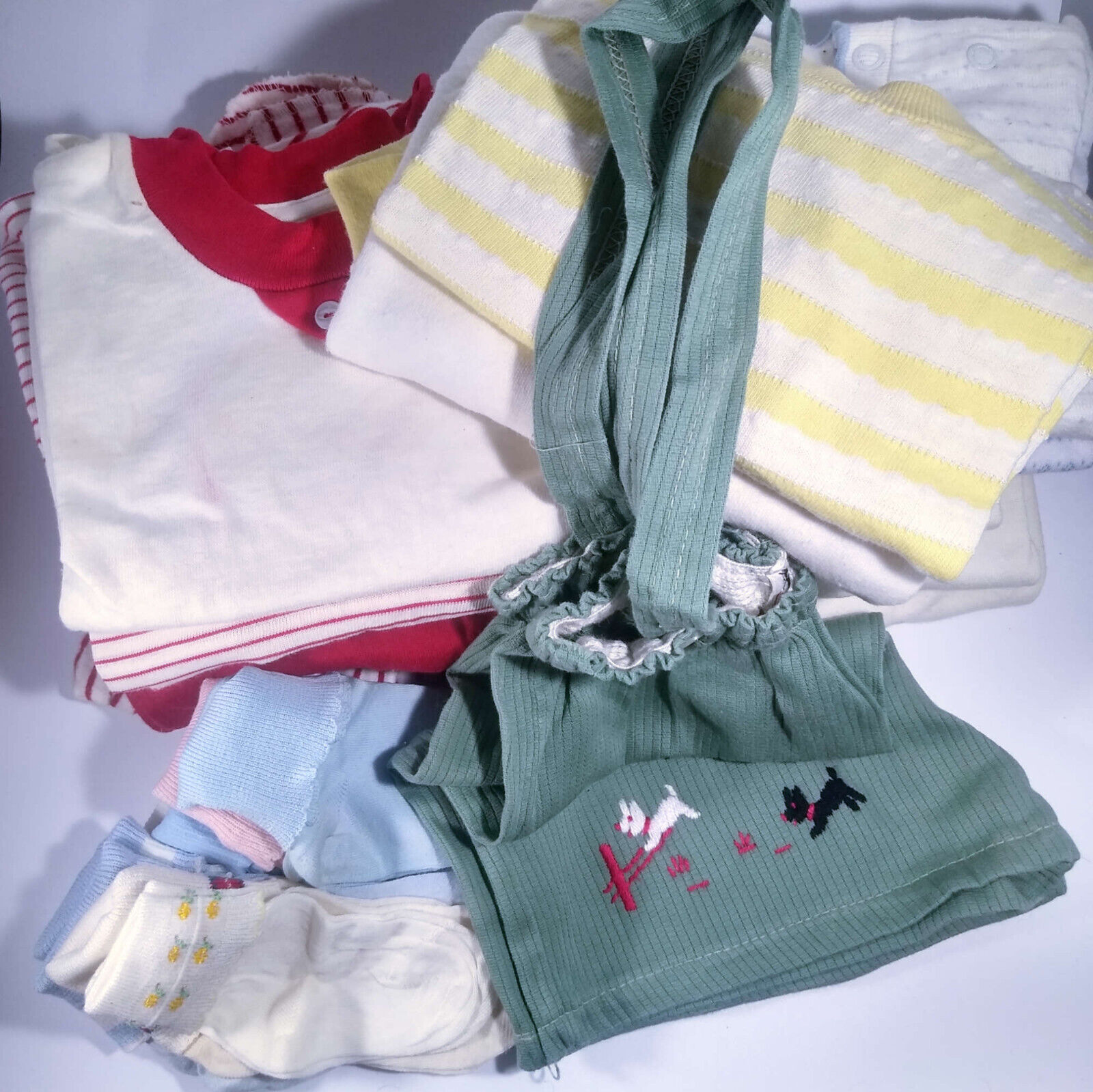 Original Vintage Child Clothing Large Lot Age 1-3  Shirts Shorts Socks Pj Set