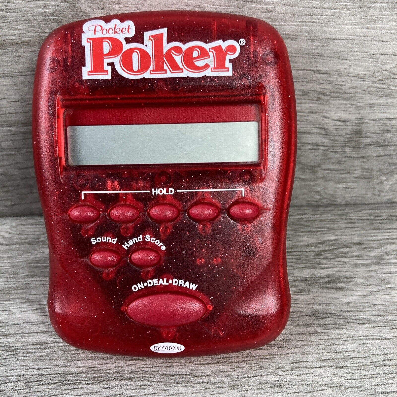 Radica Pocket Poker Handheld Electronic Travel Video Game Red Tested 2004