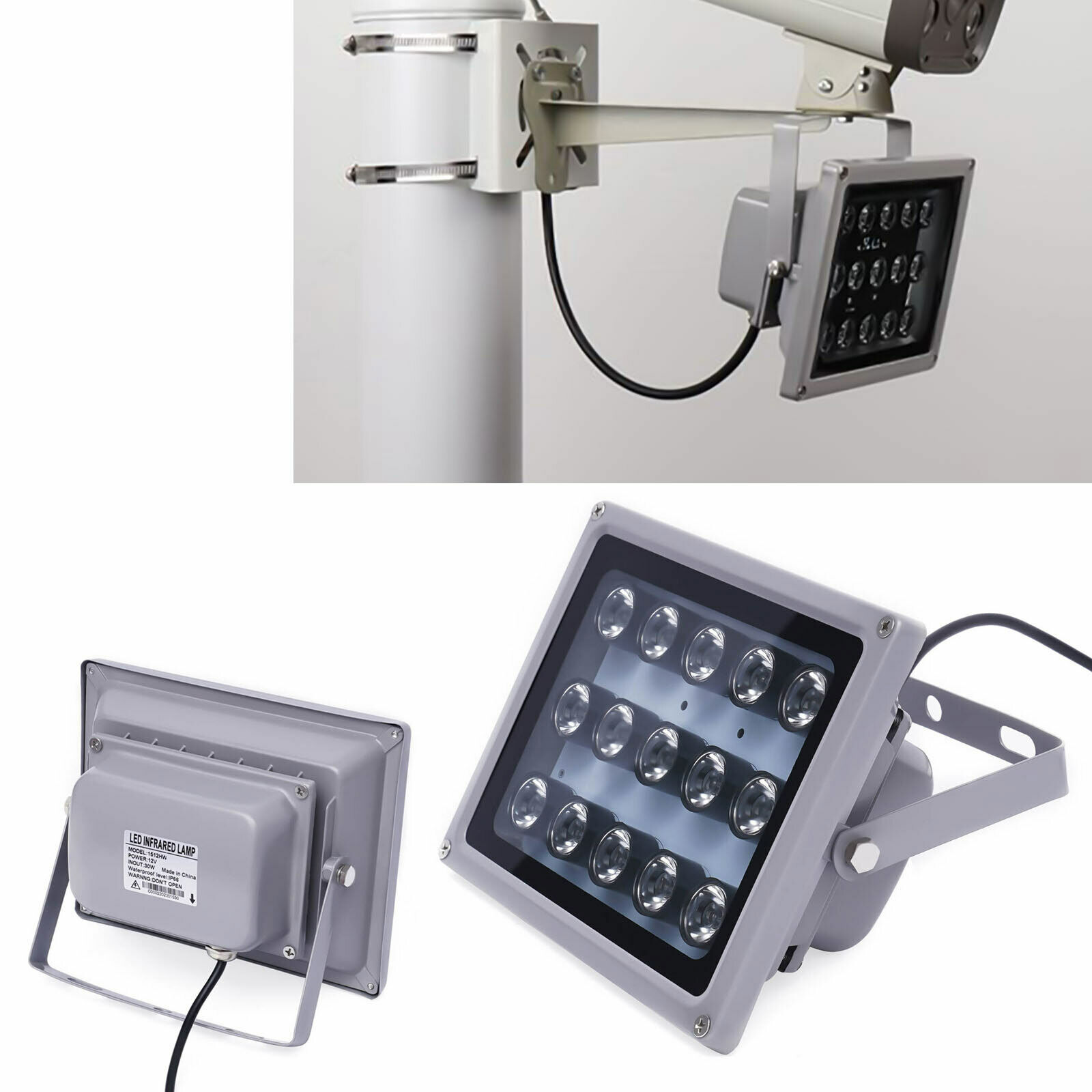 30w 12v Ir Infrared Illuminator Lamp Night Vision Security Floodlight For Cctv