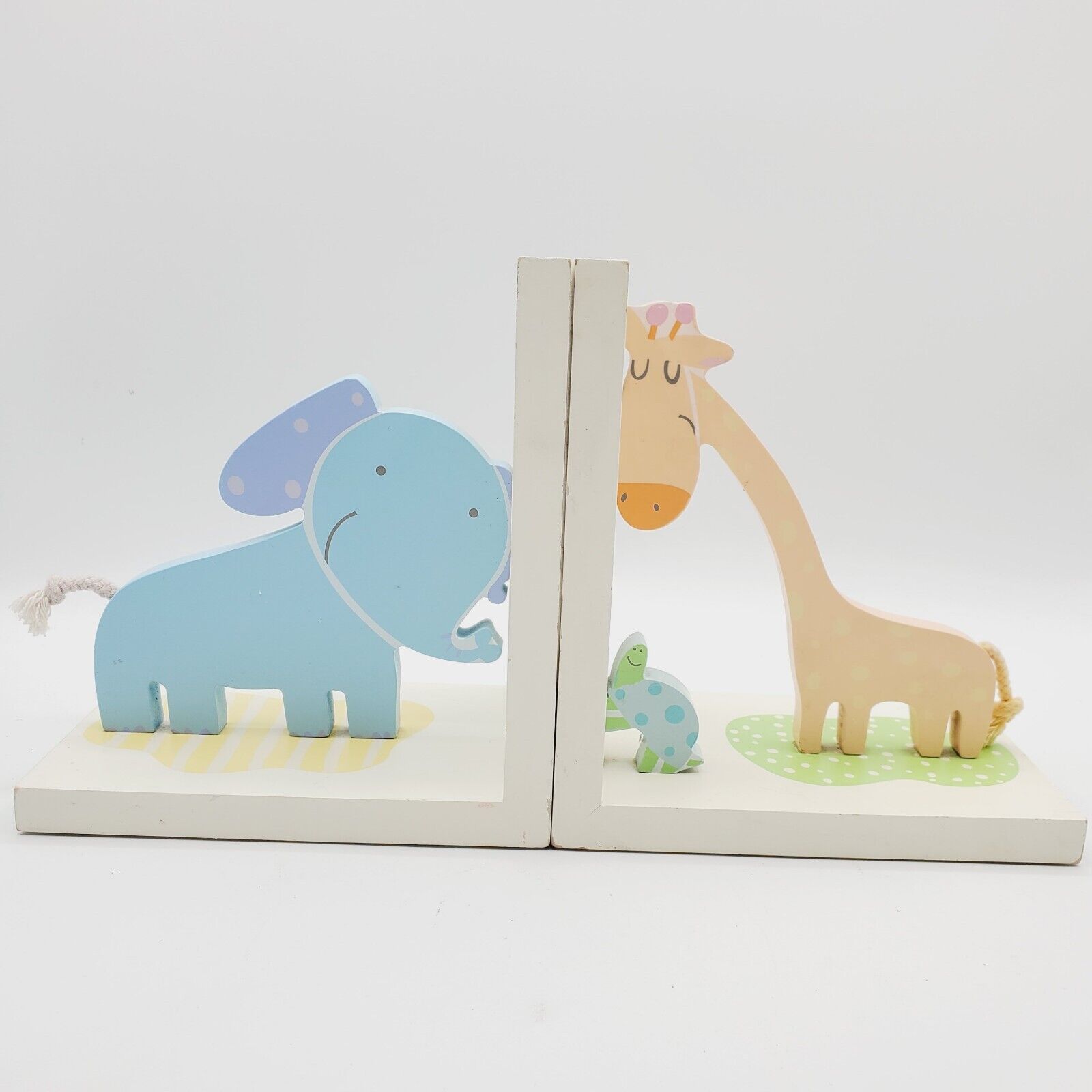 Hallmark Baby Nursery Bookends Giraffe Elephant Pastel Jungle Safari Theme