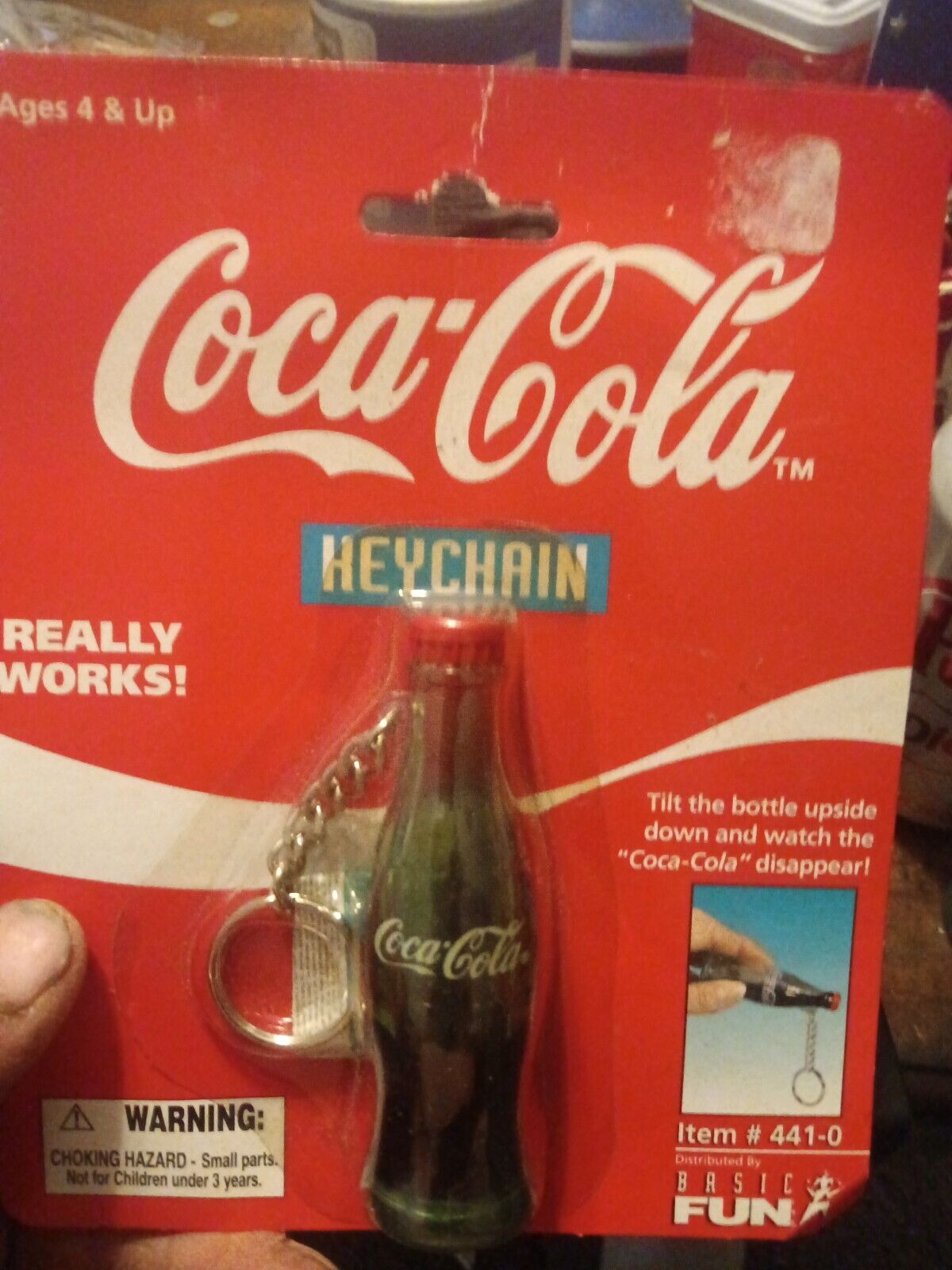 Vintage Coca Cola Bottle Collectible Keychain 1999 Coca Cola Disappear Sealed